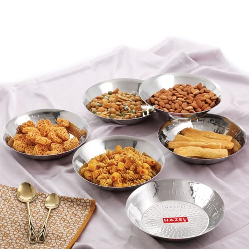 Image 6 of HAZEL Stainless Steel Snack Plate 20.7cm Pack of 6