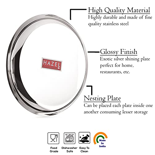 Image 4 of HAZEL Steel Dinner Plates Set, 26.8 cm