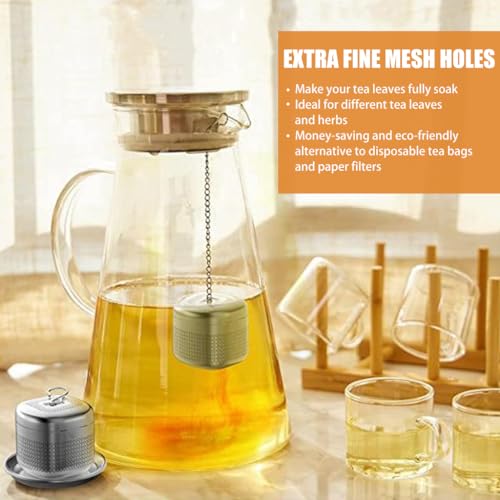 Image 5 of Supvox Tea Infuser Cube 304 Stainless Steel Strainer Hook Chain Fine Mesh