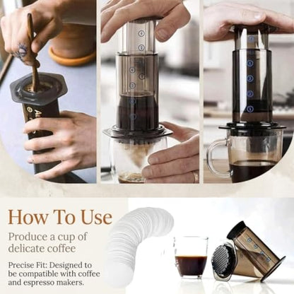 Image 5 of Supvox 350 Count Round Filter Paper for Press Coffee Making Neat Brewing