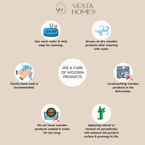 Image 7 of Vesta Homes Wooden Chopping Board/Cutting Board/Serving Board 28 x 20 x 1.5 cm