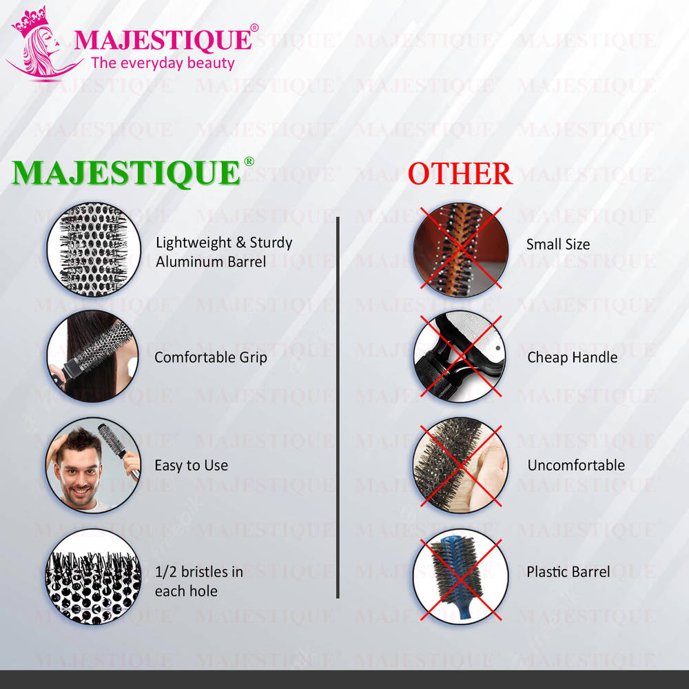 Image 5 of Majestique Blow Dry Hair Roller Brush Large Ceramic Ion Brush Drying Straightening Curling