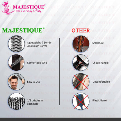 Image 5 of Majestique Blow Dry Hair Roller Brush Large Ceramic Ion Brush Drying Straightening Curling
