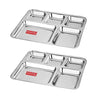 Image 1 of Default Title for the product HAZEL Stainless Steel 5 Compartment Mess Plate Set of 2