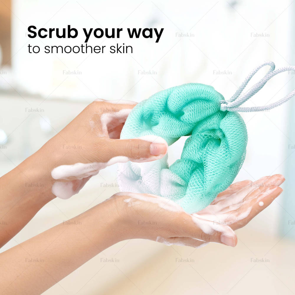 Image 6 of Fabskin Luxury Bathing Back Scrubber Loofah Belt - Strechable 9 Knots Bath Sponge