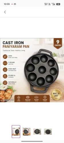 Image 3 of Generic Cast Iron Paniyaram Pan with 9 Cavities