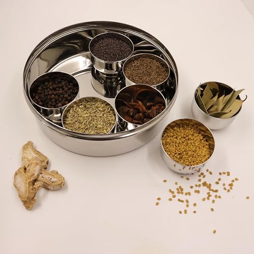 Image 8 of Spillbox Handcrafted Stainless Steel Spice Box Set for Kitchen