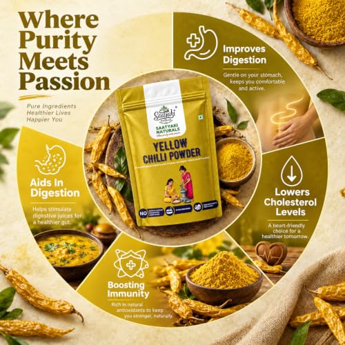 Image 10 of SAATYAKI NATURALS Organic Himalayan Yellow Chilli Powder