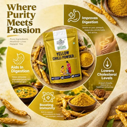 Image 10 of SAATYAKI NATURALS Organic Himalayan Yellow Chilli Powder