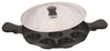 Image 1 of Black for the product SWIFT Non Stick 12 Cavity Aluminium Appam Patra Ponganal Guntapongadalu Paniyaram Litti Maker with Lid 23 cm Black