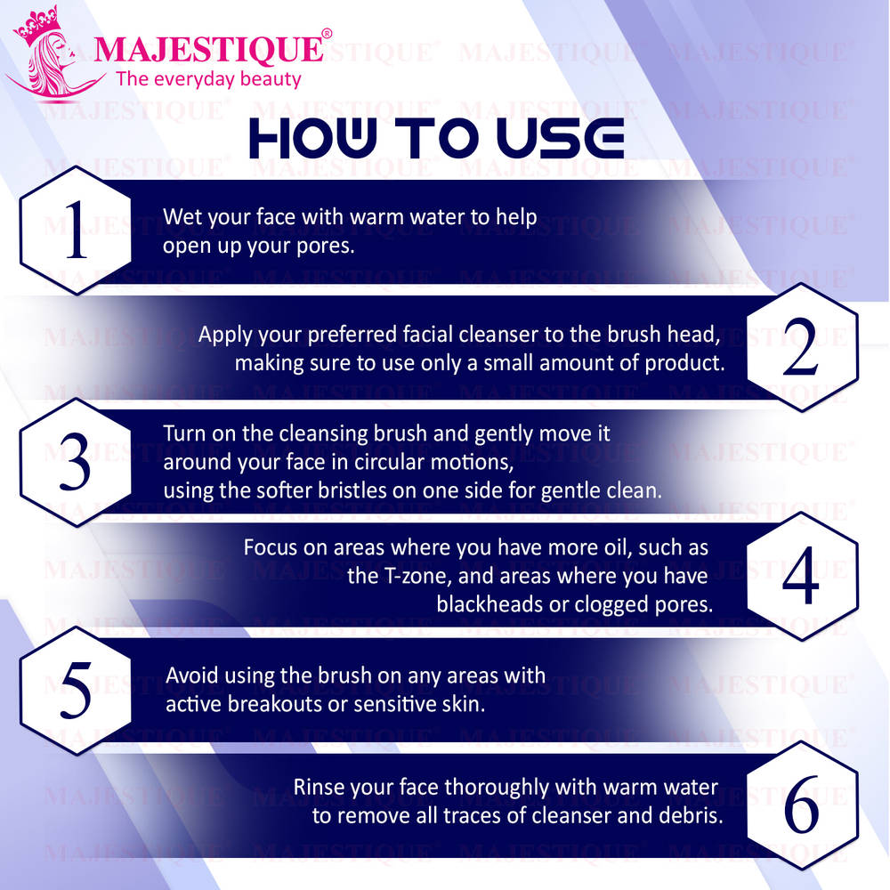 Image 3 of Majestique Dual Side Facial Deep Pore Cleansing Face Brush Color May Vary