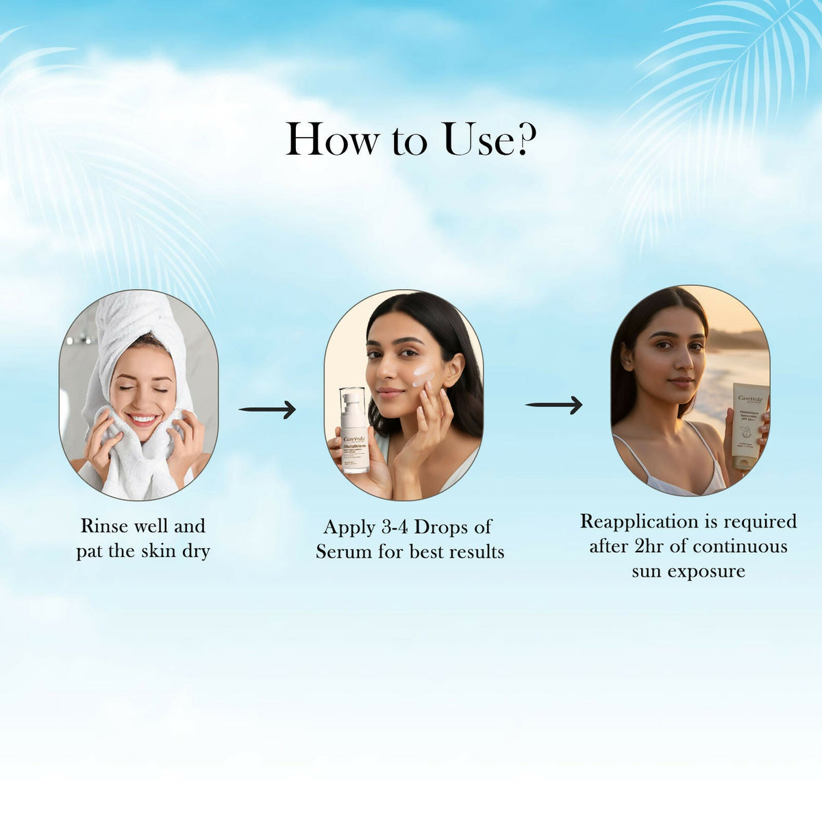 Image 7 of CareVeda Glutathione Skin Care Set of 2 | Face Serum & Sunscreen for Bright, Even-Toned Skin | Anti-Pigmentation & Glow Boost | For Men & Women