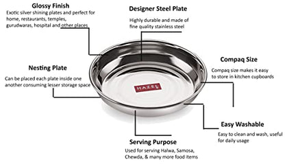 Image 2 of HAZEL Stainless Steel Plates Set for Serving Ice Cream 150 ML Set of 1