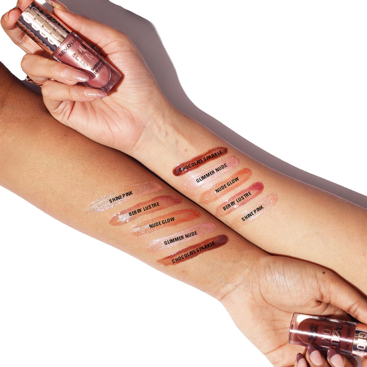 Image 5 of Makeup Revolution Pout Bomb Shimmer Lip Gloss - Nude Glow