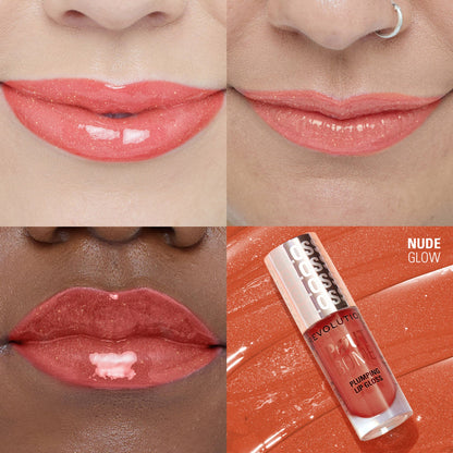 Image 8 of Makeup Revolution Pout Bomb Shimmer Lip Gloss - Nude Glow