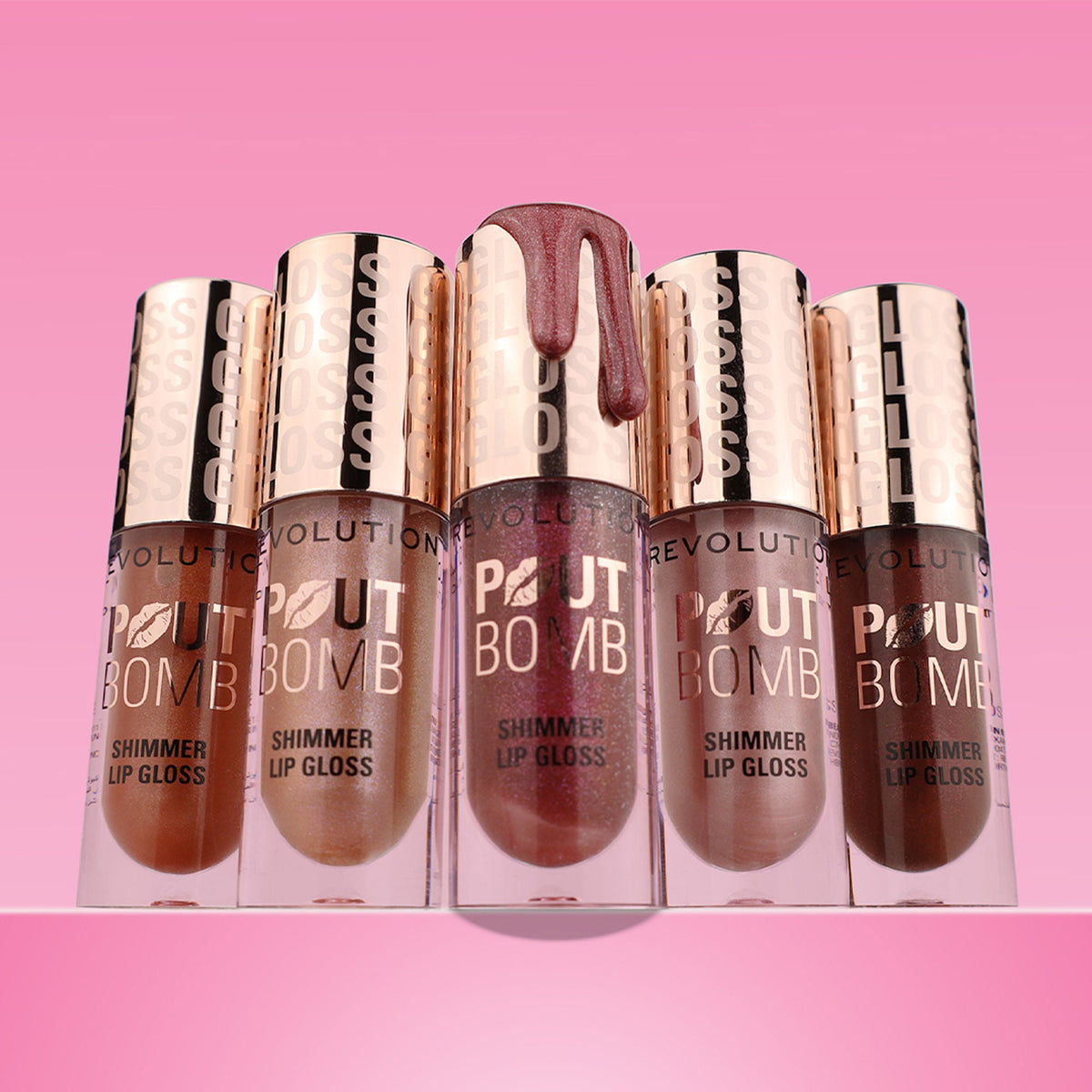 Image 4 of Makeup Revolution Pout Bomb Shimmer Lip Gloss - Berry Lusture