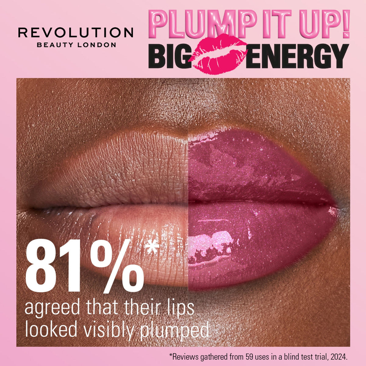 Image 6 of Makeup Revolution Pout Bomb Shimmer Lip Gloss - Berry Lusture