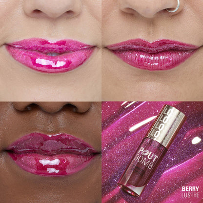 Image 8 of Makeup Revolution Pout Bomb Shimmer Lip Gloss - Berry Lusture
