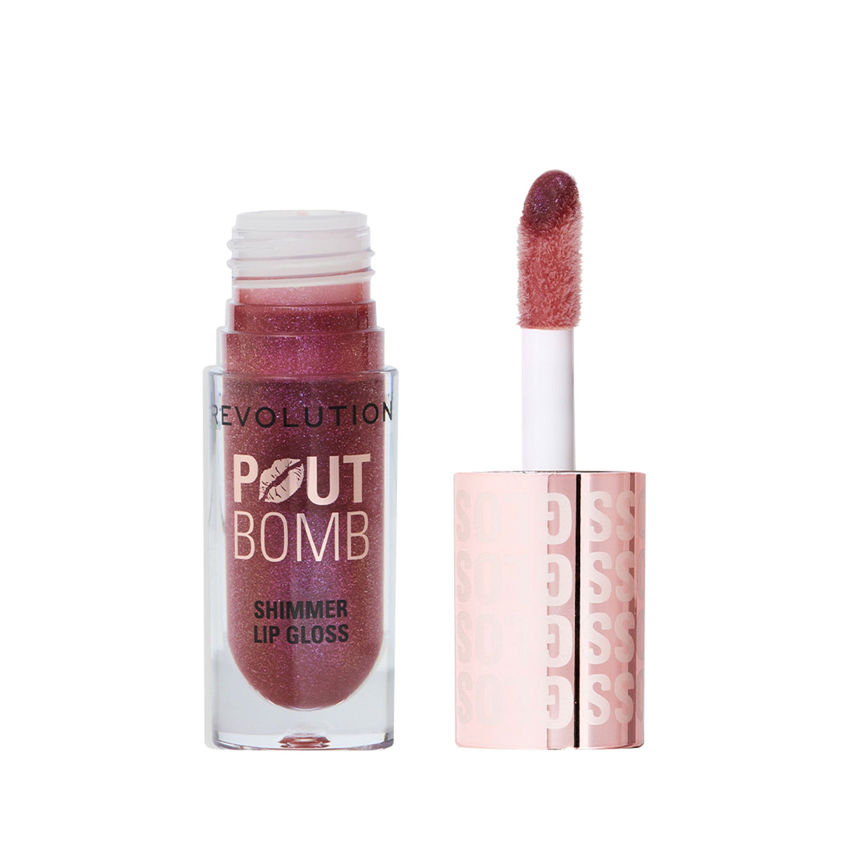 Image 9 of Makeup Revolution Pout Bomb Shimmer Lip Gloss - Berry Lusture