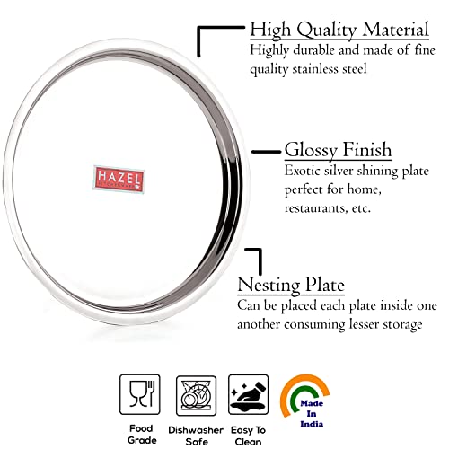 Image 3 of HAZEL Stainless Steel Plates Set 25 cm