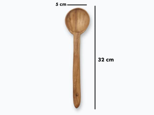 Image 6 of Vesta Homes Neem Wood Spoon, Compact Flip, Spatula/Ladle Set of 3