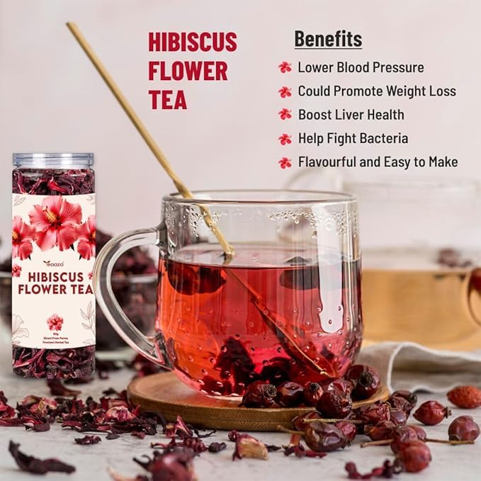 Image 5 of Teaaza Organic Hibiscus Flower Tea 50 Grams (Pack Of 2)