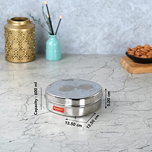 Image 5 of Sumeet Stainless Steel Designer Square Storage Containers Box Set of 2, 600ml