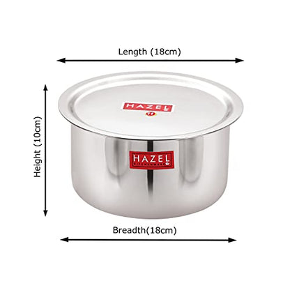 Image 10 of HAZEL Stainless Steel Tope Patila with Lid Round Bottom Boiling Vessels Bhagona Dekchi