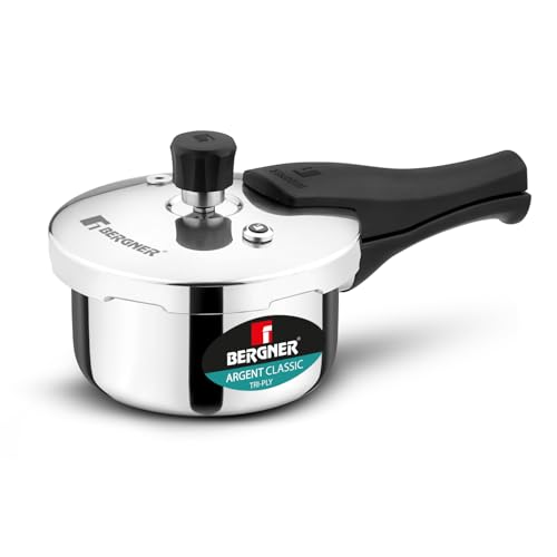 Image 2 of 1 Litres for the product Bergner Argent Classic Triply Stainless Steel Pressure Cooker