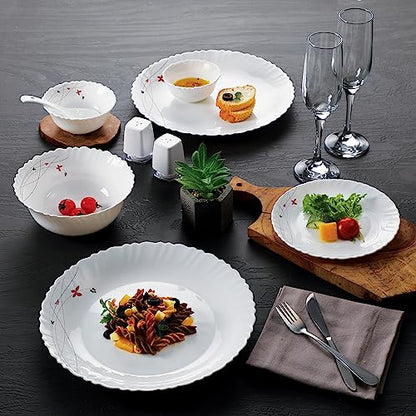 Image 2 of Cello Opalware Dazzle Series Lush Fiesta Dinner Set, 49Pcs