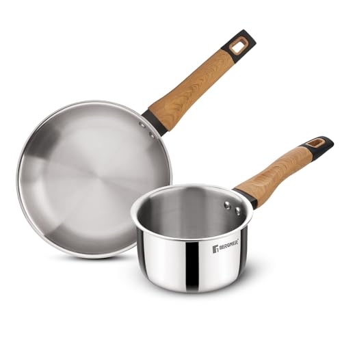 Image 1 of Default Title for the product BERGNER TriPro Triply Stainless Steel 2 Pc Cookware Set - 22cm Frypan & 14cm (1.2L) Saucepan