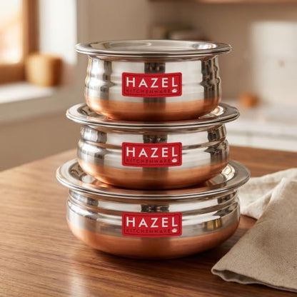 Image 2 of HAZEL Stainless Steel Kitchen Set with Lid 800 ml, 1200 ml, 1600 ml