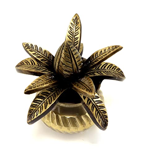 Image 3 of Two Moustaches Brass Mangal Kalash with Coconut Showpiece 5 Inches Pack of 1