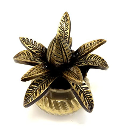 Image 3 of Two Moustaches Brass Mangal Kalash with Coconut Showpiece 5 Inches Pack of 1