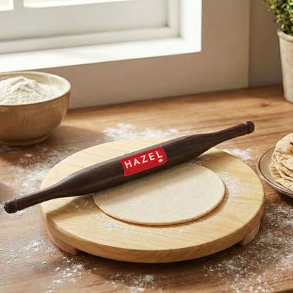 Image 1 of Default Title for the product HAZEL Wood Polpat Chakla Roti Chapati Maker 21 cm with Sheesham Roti Roller Belan Rolling Pin 34 cm