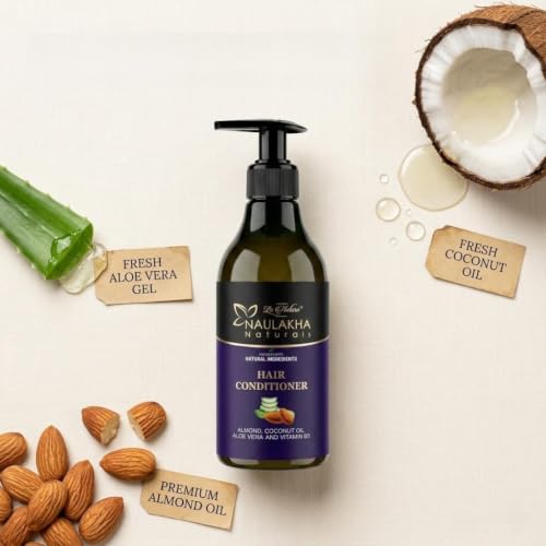 Image 1 of Pack of 1 for the product Naulakha Naturals ALMOND AND ALOE VERA HAIR CONDITIONER FOR SILKY AND SMOOTH HAIR | Anti-Hair Fall | Anti-Dandruff | Men and Women | (300 ml)