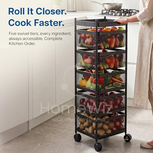 Image 7 of HomeWiz Square Kitchen Rack 5-Layer