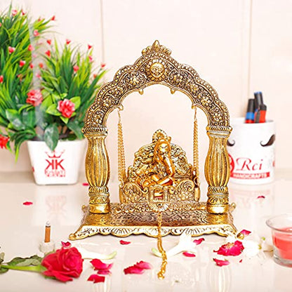 Image 1 of Default Title for the product KridayKraft Metal Laddu Gopal Palna,Krishna Jhula Metal Statue for Temple Pooja