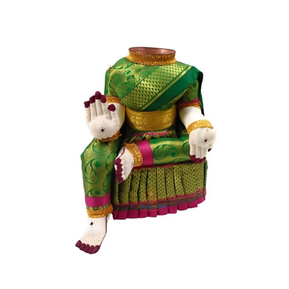 Image 4 of SRI YAGNAA Metal Varalakshmi Doll With Face - Multicolor