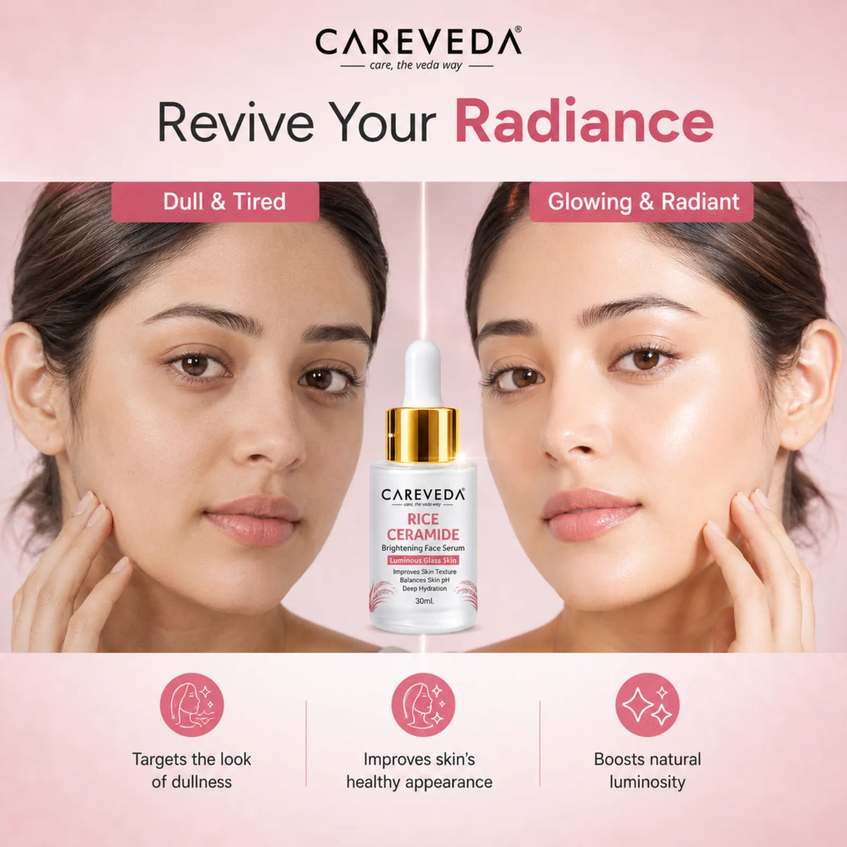 Image 2 of CareVeda Rice Ceramide Brightening Face Serum - For Radiant & Healthy Skin
