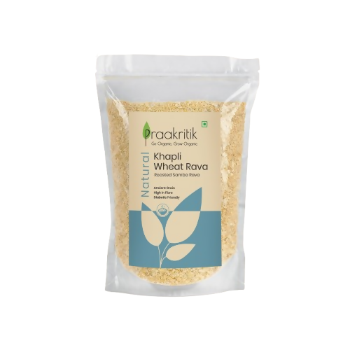 Image 1 of 500 gm for the product Praakritik Natural Khapli Wheat Rava Roasted Samba Rava