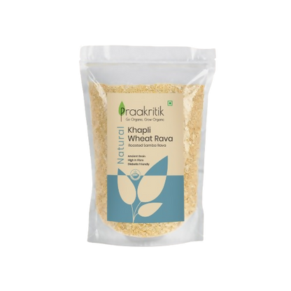 Image 1 of 500 gm for the product Praakritik Natural Khapli Wheat Rava Roasted Samba Rava