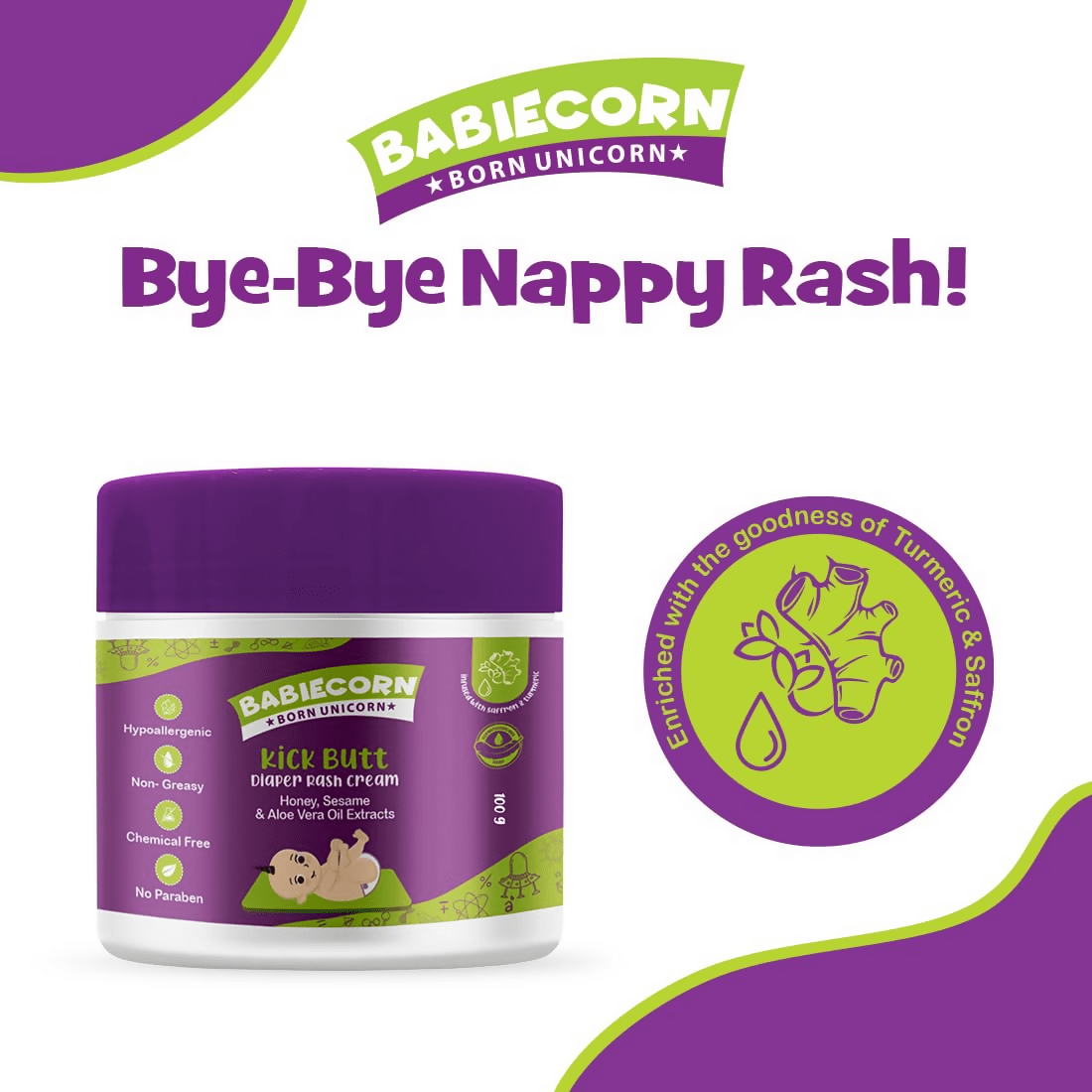 Image 2 of Babiecorn Kick Butt Diaper Rash Cream