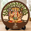 Image 1 of Default Title for the product Panchmukhi Hanuman Ji Round Wooden Devotional Idol with Stand for Puja Room, Home Decor & Religious Gift - 5x5 Inch