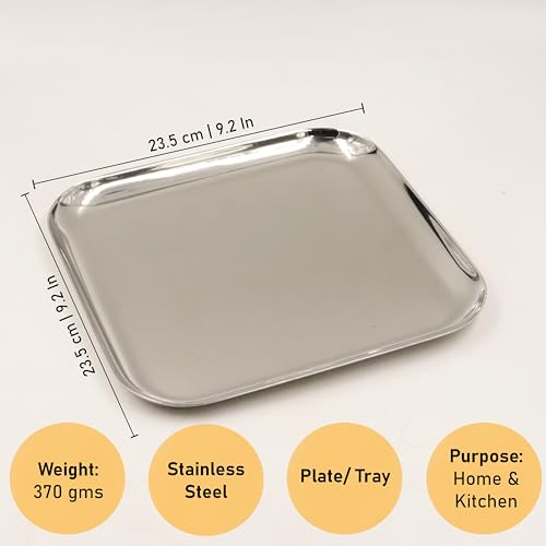 Image 4 of Spillbox Stainless Steel Serving Tray Pack of Medium