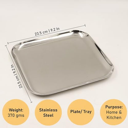 Image 4 of Spillbox Stainless Steel Serving Tray Pack of Medium