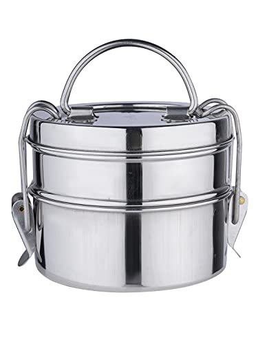Image 3 of neelam Clipper Stainless Steel Tiffin Box Set, 2-Pieces, 1000 ml