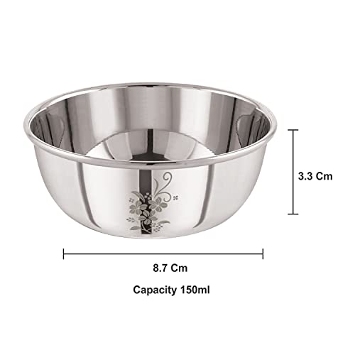 Image 4 of neelam Stainless Steel 5, 22 Gauge Laser Etching Vati 150 ml
