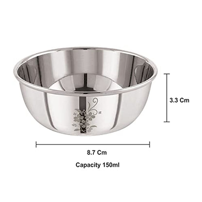 Image 4 of neelam Stainless Steel 5, 22 Gauge Laser Etching Vati 150 ml