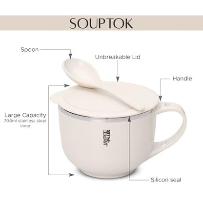 Image 7 of Jaypee Plus Stainless Steel Soup Bowl with Lid & Spoon Holder 700 ml
